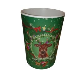 Karácsonyi dekoratív műanyag pohár - rénszarvas