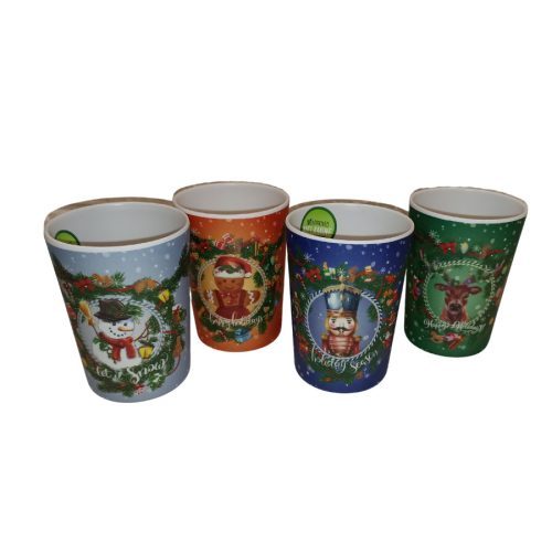 Karácsonyi dekoratív műanyag pohár - diótörő