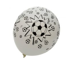 Focis mintás fehér lufi - 5 db