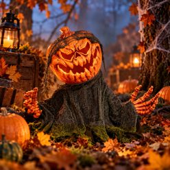 Halloweeni tök szörnyeteg - animált rém - 50 cm 
