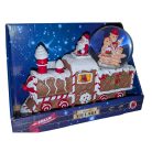 Karácsonyi mézeskalács vonat hógömbbel - zenével és világítással