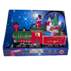 Karácsonyi vonat hógömbbel - zenével és világítással