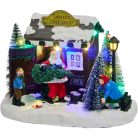 Karácsonyi világítós jelenet - Mikulás karácsonyfa boltja