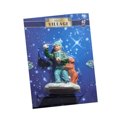 Karácsonyi életképek - Fiú kutyával