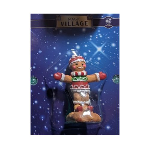 Karácsonyi életképek - Síelő mézeskalács figura