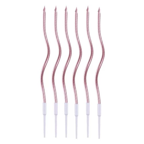 Rosegold színű tortagyertáyk - csavaros