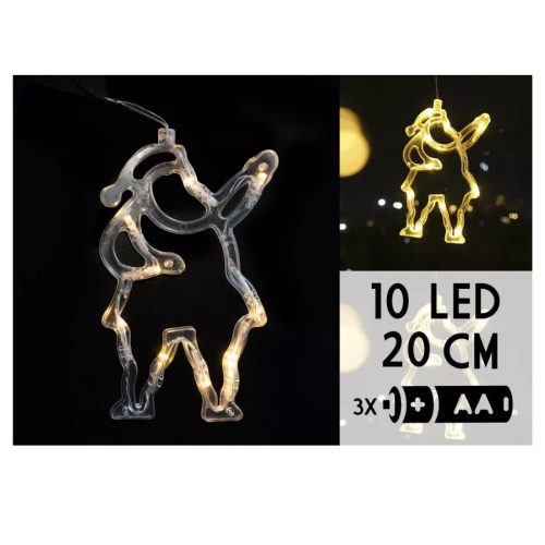 Mikulás alakú meleg fehér karácsonyi ablakdísz