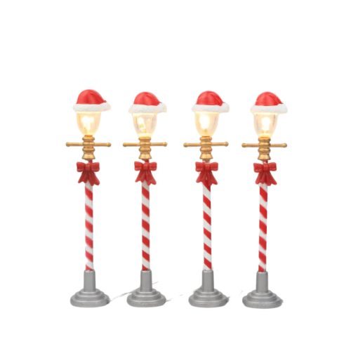 LED-es kandeláber mikulássapkával