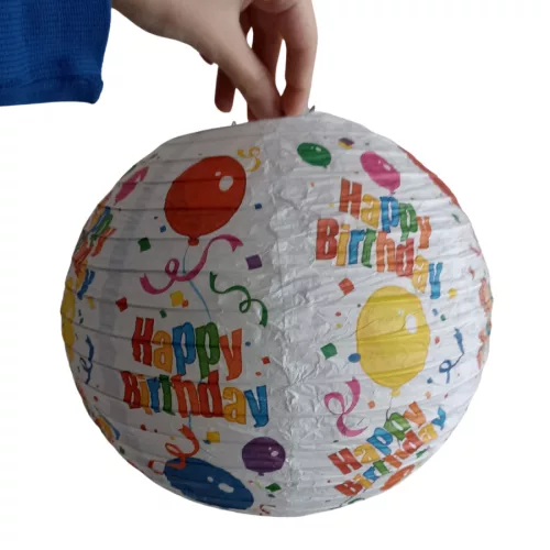 Lampion - Happy Birthday felirattal - 25 cm