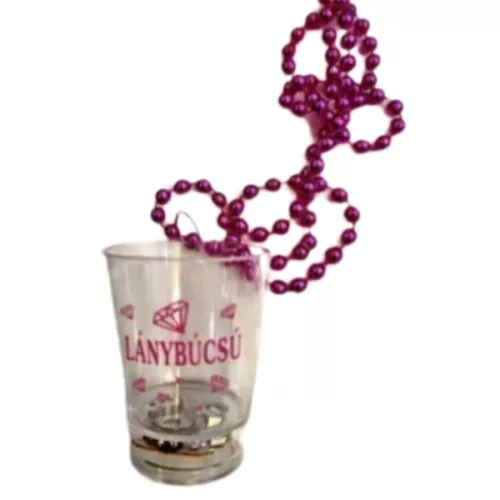 Nyakba akasztható világító felespohár - rózsaszín