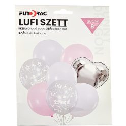Szülinapi lufiszett - rózsaszín és ezüst