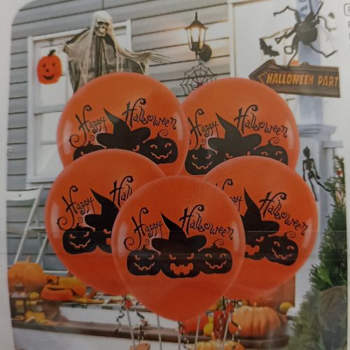 Narancssárga halloweeni lufi csomag - 5db