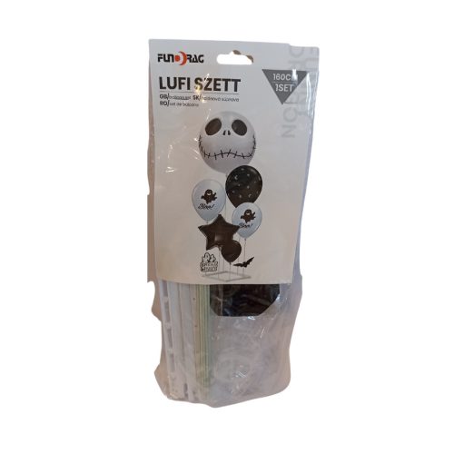 Halloweeni lufi készlet - 8 részes - koponyás