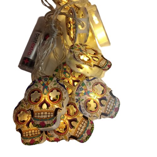 LED füzér- halloweeni koponyák