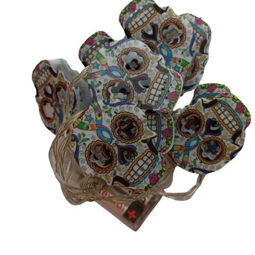 LED füzér- halloweeni koponyák