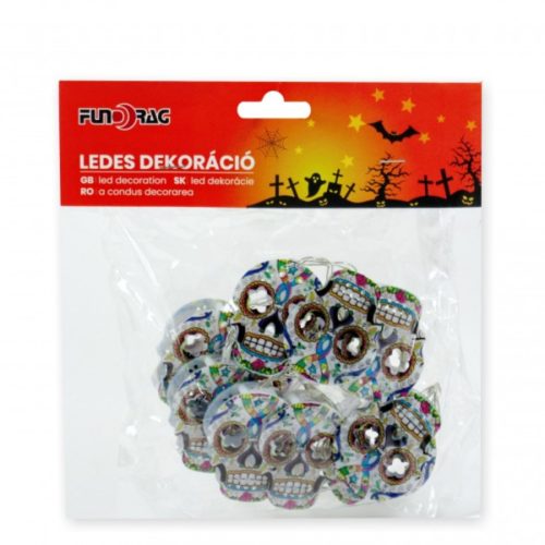 LED füzér- halloweeni koponyák