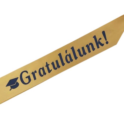 Gratulálunk feliratos arany vállszalag