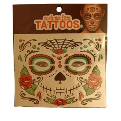   Mexikói hangulatot idéző ideiglenes arc tetkók - rózsás