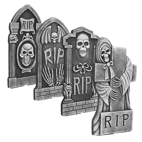 Halloween sírkő 'RIP' 4 vegyes (41 x 20 cm)