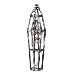   Függő Halloween dekoráció ketrecbe zárt csontváz (50 cm)