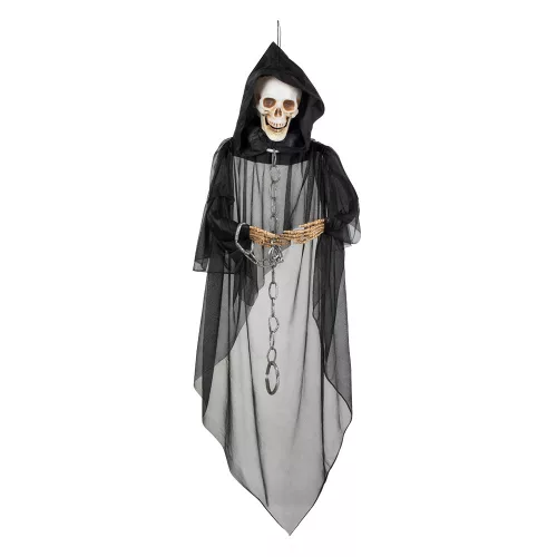 Függő Halloween dekoráció láncra vert koponyaszellem (150 cm)