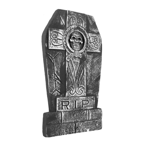 Koponyás-keresztes sírkő 'RIP' (50 x 27 cm)