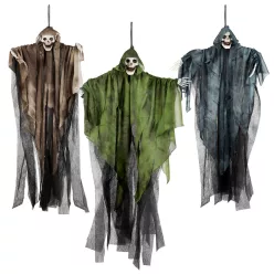   Függő Halloween dekoráció koponyaszellem 3 szín vegyes (65 cm)
