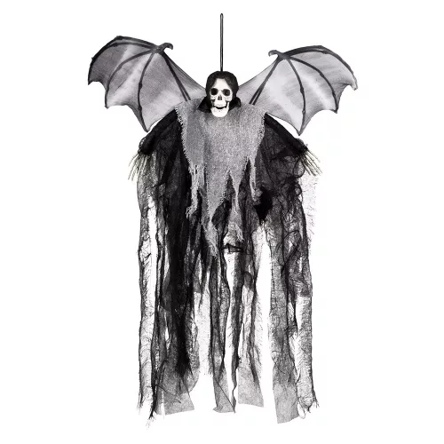 Függő Halloween dekoráció Koponya denevér kaszás (60 cm)