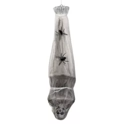   Függő Halloween dekoráció gubóba zárt csontváz (120 cm)