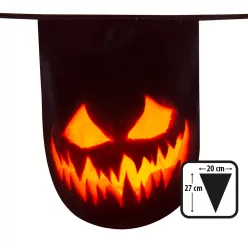   Halloween zászlófüzér rémisztő tök kétoldalas (27 x 20 cm)(6 m)