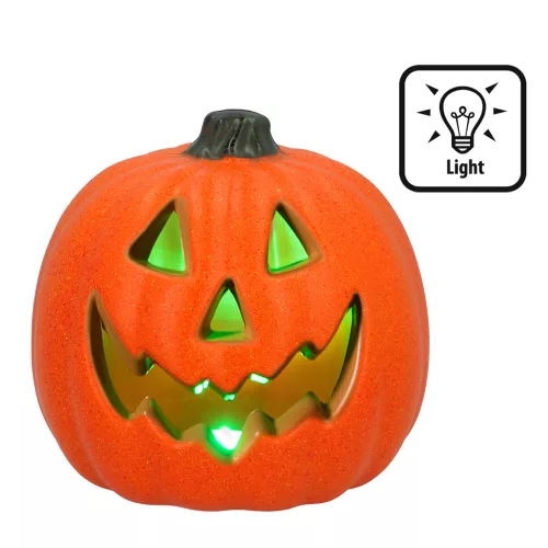 LED Halloween dekoráció Spooky tök (20 cm)