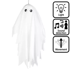 Függő Halloween dekoráció remegő szellem (48 cm)