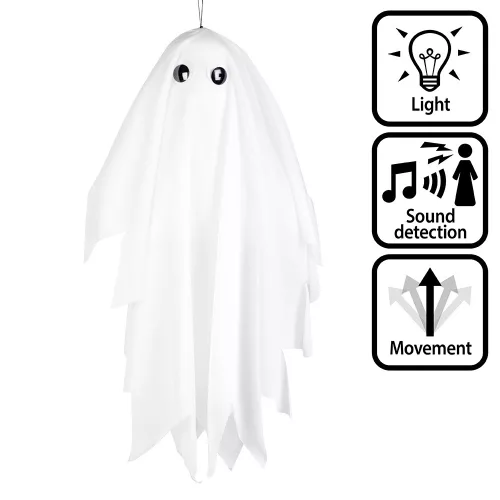 Függő Halloween dekoráció remegő szellem (48 cm)