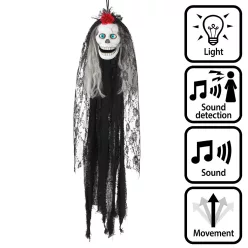 Függő Halloween dekoráció koponya Crazy Catrina (80 cm)