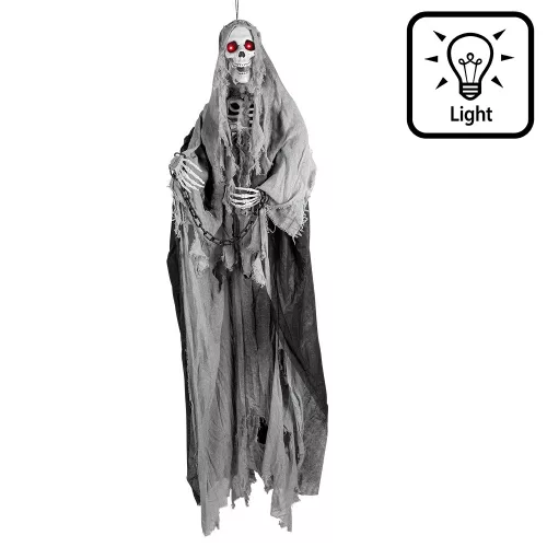 Függő Halloween dekoráció csontváz kaszás (180 cm)