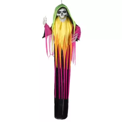 Függő Halloween dekoráció repülő neon kaszás (120 cm)