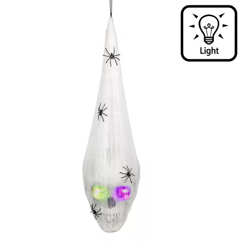 LED pók web with koponya (20 x 15 cm)
