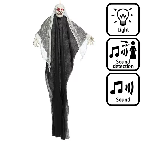 Függő Halloween dekoráció villámló szellem (170 cm)