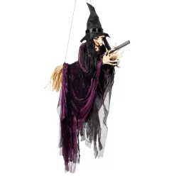 Függő Halloween dekoráció repülő boszorkány (115 cm)