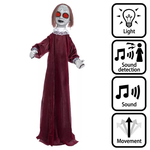 Álló Halloweeni dekoráció Laughing Dolly (90 cm)