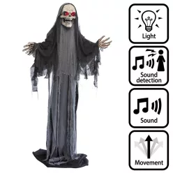   Álló halloweeni dekoráció - magasságát változtató kaszás ( 180cm- 215 cm)