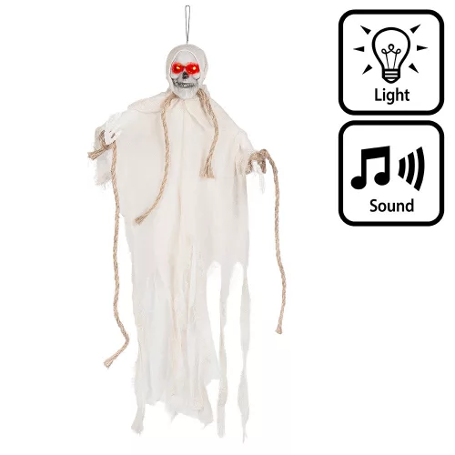Függő Halloween dekoráció csontváz szellem (55 cm)