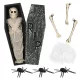 múmia decoration set (múmia in coffin, 3 Csonts, 1 Műpókháló, 3 póks)
