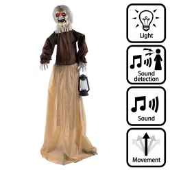 Álló Halloween dekoráció lámpás boszorkány (165 cm)