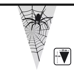 Halloween zászlófüzér Pók (30 x 20 cm, 6 m)