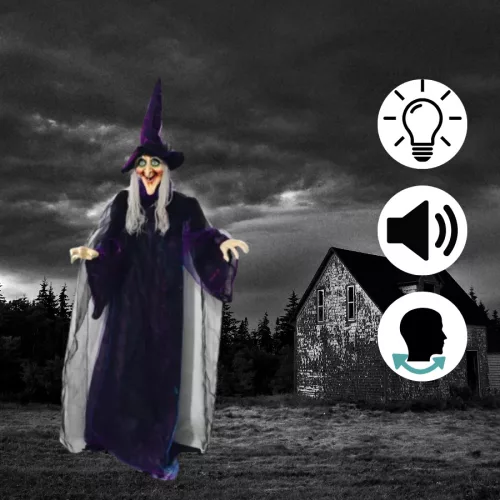 Halloween dekoráció animált figura - Boszorkány -  175cm