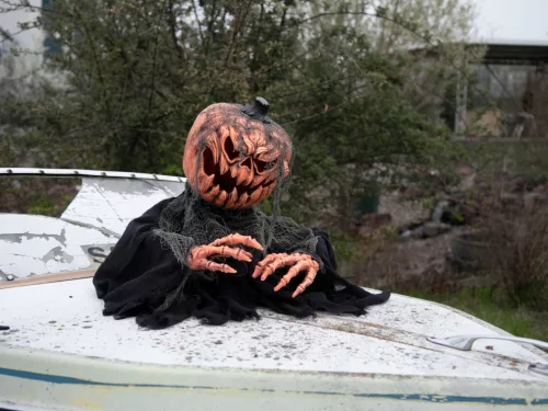 Halloweeni tök szörnyeteg - mozog és hangot ad ki! - 50 cm