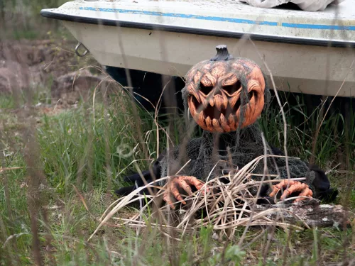 Halloweeni tök szörnyeteg - mozog és hangot ad ki! - 50 cm