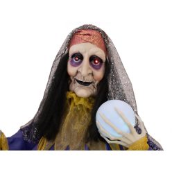 Halloweeni animált figura - jósnő - 50 cm