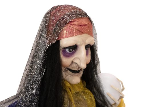 Halloweeni animált figura - jósnő - 50 cm